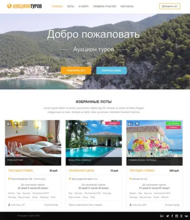 Готовое решение Аукцион туров