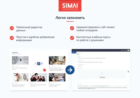 SIMAI-SF4: Сайт научно-исследовательского института - адаптивный с версией для слабовидящих