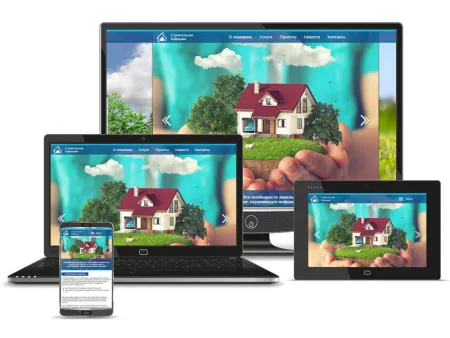 Простой адаптивный сайт строительной компании